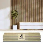 Zety Home Wood Panels for Wall - Oak Acoustic Wall Panels - 4pk Wall Wood Panels - 94.49 x 12 - Soundproof Wood Wall Panels for Decor - Acoustic Slat