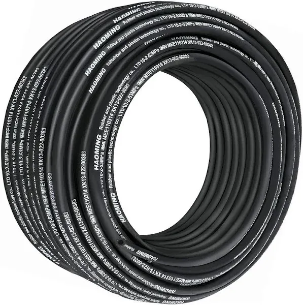 Hydraulic Hose 328 Feet Rubber Hydraulic Hoses with 2 High-Tensile Steel Wire Braid, Inner Diameter 3/8 Inch, 5000 PSI Max, Bulk Hydraulic Hose -40 øF to 250 øF, Hydraulic Oil Flexible Hose