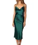 XXXiticat Women's Sleeveless Spaghetti Strap Satin Dress