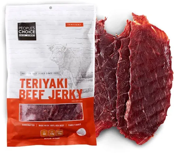 Classic Teriyaki Beef Jerky Slabs - Bulk Pack - High Protein Snack - 15 Count