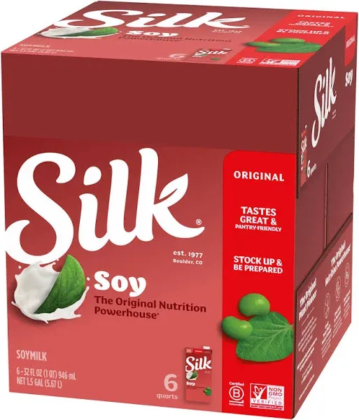 Silk Original Soy Milk (6 x 32 fl oz)