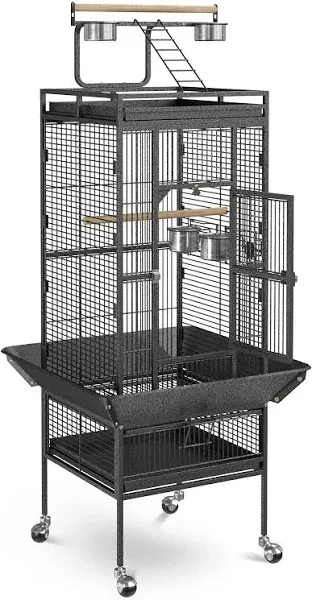 Super Deal Pro 61-Inch 2in1 Large Bird Cage with Rolling Stand Playtop Parrot Chinchilla Finch Cage Macaw Conure Cockatiel Cockatoo Pet House Wrought