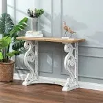 Wyldwood Country French Solid Wood Console Table - Rustic/White Legs - Natural W