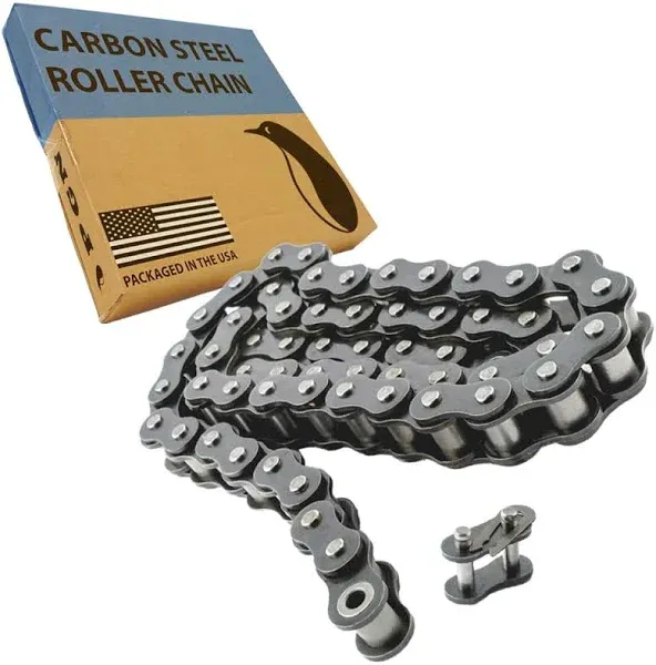 PGN #40 Roller Chain - 5 Feet + Free Connecting Link - Carbon Steel Chains for ...