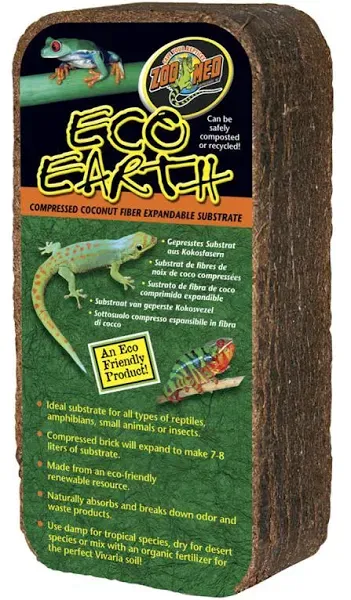 Zoo Med Eco Earth Compressed Coconut Fiber Substrate 1 Brick