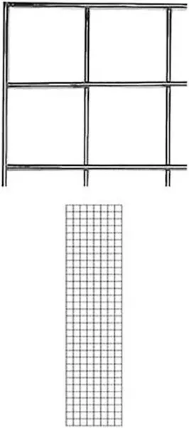 SSWBasics Chrome Finish Grid Wall Panels - 3" on Center, Black, 2x8 Wire Grid Board and Panel - Durable Wire Grid Panel for Retail and Home Displays