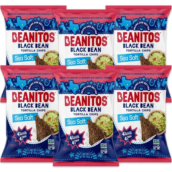 Beanitos Black Bean Chips - Original Sea Salt - 10 oz Bag - Black Bean Tortilla Chips - Vegan Snack with Good Source of Plant Protein and Fiber