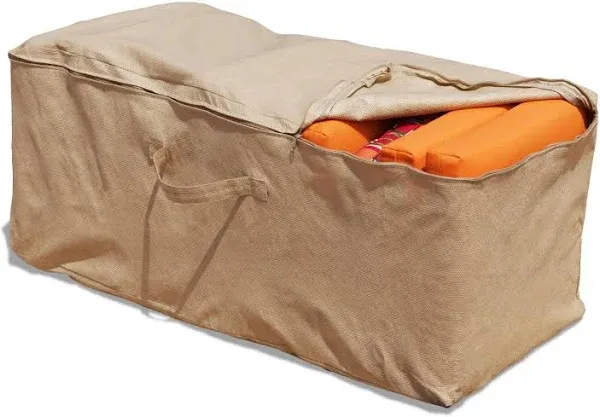 Budge Tan Patio Cushion Storage Bag Cover, Sedona, 22"H x 48"W x 18"Deep