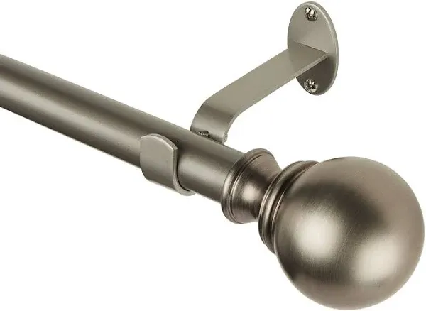 Elrene Nickel Cordelia Adjustable Ball Curtain Rod