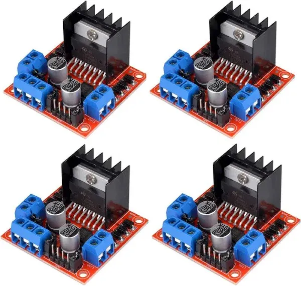 HiLetgo 4pcs L298N Motor Driver Controller Board Module Stepper Motor DC Dual H-Bridge for Arduino Smart Car Power UNO MEGA R3 Mega2560