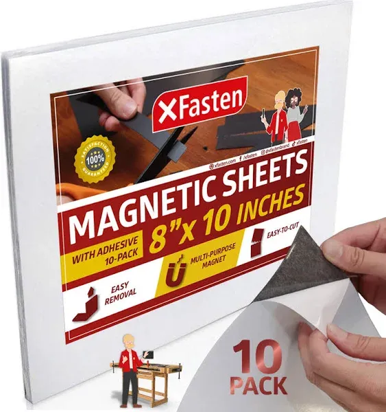 XFasten Magnetic Sheets 8x10 inch 20mil (Set of 10)