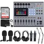 ZOOM PodTrak P8 Workstation for Podcast Recorder Smartphone Tablet Silver Box JP