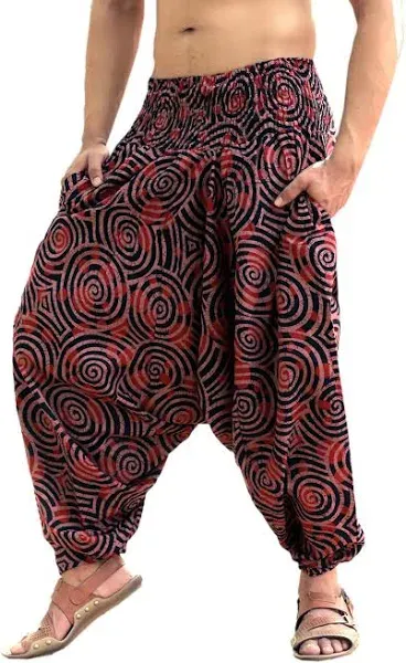 SARJANA HANDICRAFTS Men Women Cotton Harem Pants Pockets Yoga Trousers Hippie