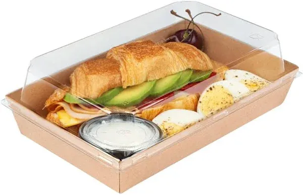 Restaurantware Matsuri Vision 8 x 5 x 1.5 inch Medium Sushi Trays 100 Greaseproof ...