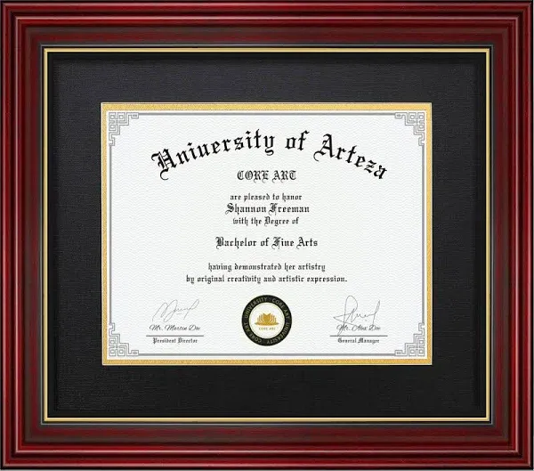 GraduationMall 8.5x11 Diploma Frame with Red Over Gold Mat or Display 11x14 Cert