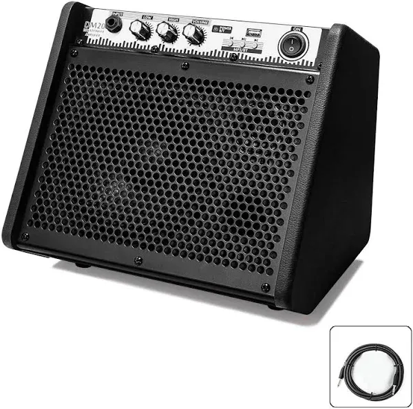 Coolmusic DM20 20W Bluetooth Personal Monitor Amplifier Electric Drum Amplifier Speaker,Keyboard Speaker(Including E-Drum Noise-Reduction Cable)