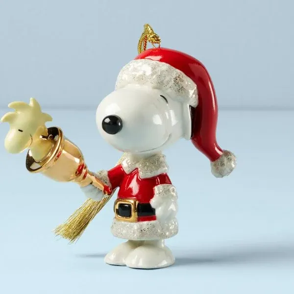 NEW 2023 Lenox Snoopy &amp; Woodstock Ringing Bell Christmas Ornament