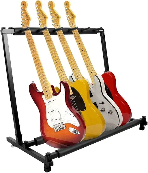 5 Holder Guitar Stand,Multi-Guitar Display Rack Folding Stand Band Stage Bass Acoustic Guitar, Black | Reverb