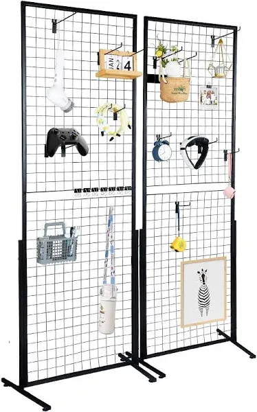 2 Packs VEVOR 2Pcs 2x5.6ft Grid Wall Panels Tower,Wire Gridwall Display Racks