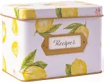 Heart&Berry Lemon Recipe Box with Recipe Cards and Dividers - Recipe Cards and Box Set - Recipe Tin for 4 X 6 Inches Recipe Cards