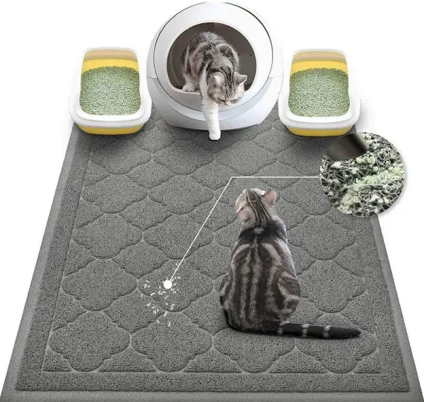 Cat Litter Box Mat, Kitty Premium PVC Pad, Durable Trapping Rug, Phthalate Fr...