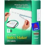 Avery Print and Apply Index Maker Clear Label Dividers 5 White Tabs Letter 5 Sets