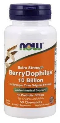 NOW FOODS BerryDophilus Extra Strength 10 Billion 50 Chewables