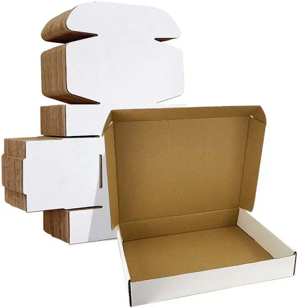 12x9x3 inches Shipping Boxes Set of 20 White Corrugated Cardboard Box Literat...