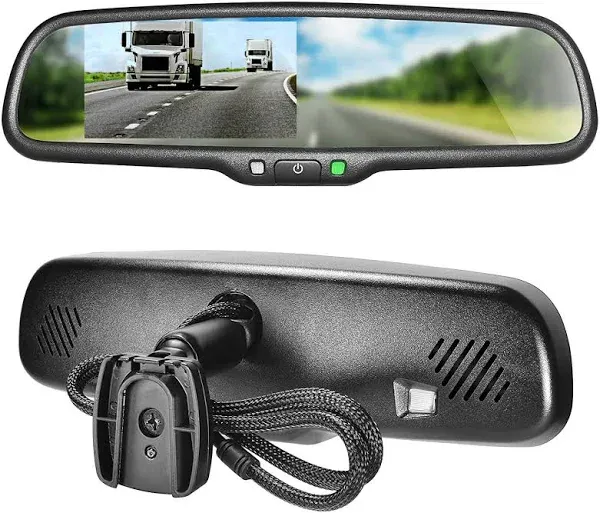 Master Tailgaters 10.5" OEM Rear View Mirror with 4.3" LCD Screen | Rearview Universal Fit Mount | Auto Adjusting Brightness LCD | Anti Glare | Full Original Mirror Replacement | Easy to Install