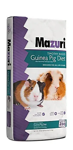 Mazuri Timothy-Based Guinea Pig Diet, 25 lbs