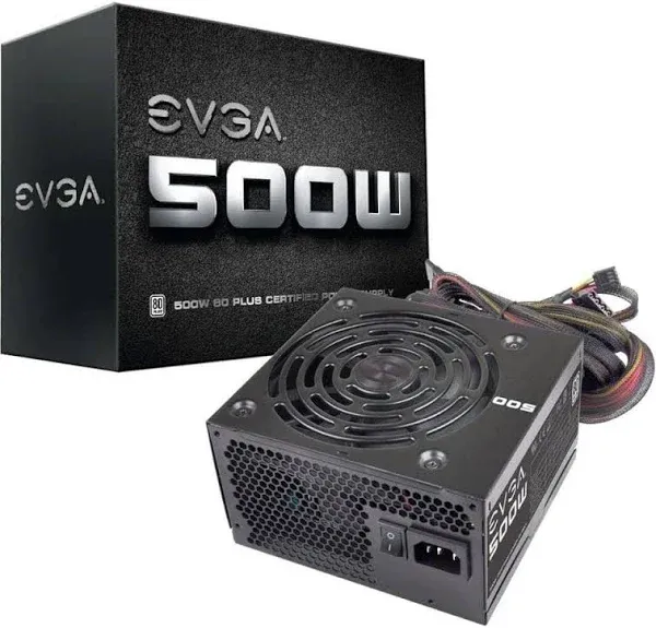 EVGA 500 W1 80Plus 500W Power Supply - 100-W1-0500-KR