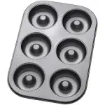 Mrs. Anderson&#039;s Baking 6-Cup Donut Pan, Carbon Steel with Non-Stick Charcoal 