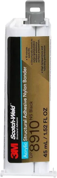 Scotch-Weld Nylon Bonder Structural Adhesive DP8910NS, Black, 45 ml Duo-Pak