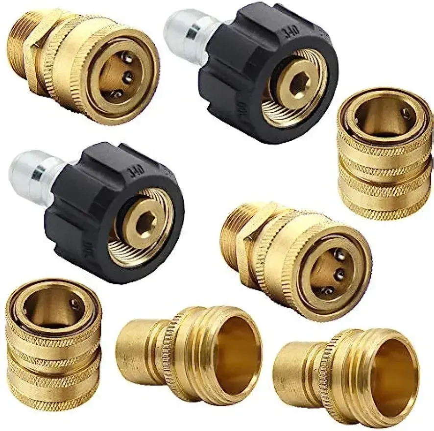 WOJET Pressure Washer Adapter Set Quick Disconnect Kit M22 Swivel to 3/8&#039;&#039; Qu...