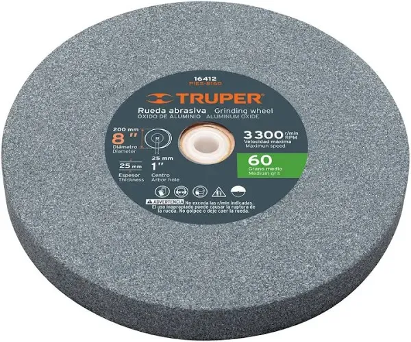 Truper Aluminum Oxide Bench Grinding Wheel 1" x 8" - 16412