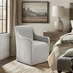 Madison Park Charlotte Slipcover Dining Arm Chair with Casters