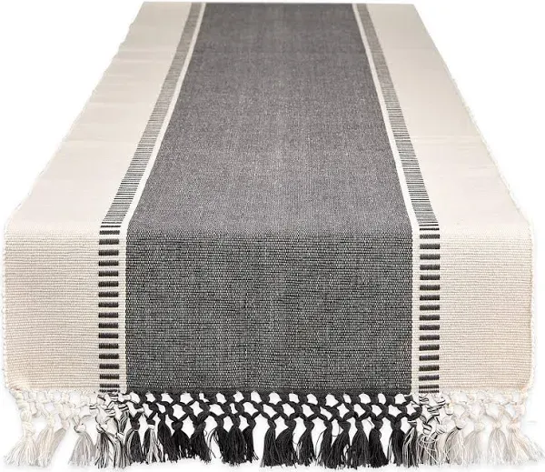 DII French Blue Dobby Stripe Table Runner 13x108