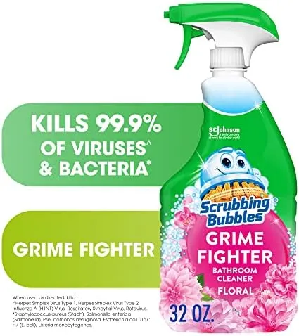 Scrubbing Bubbles Bathroom Cleaner, Grime Fighter, Floral Fusion - 32 fl oz