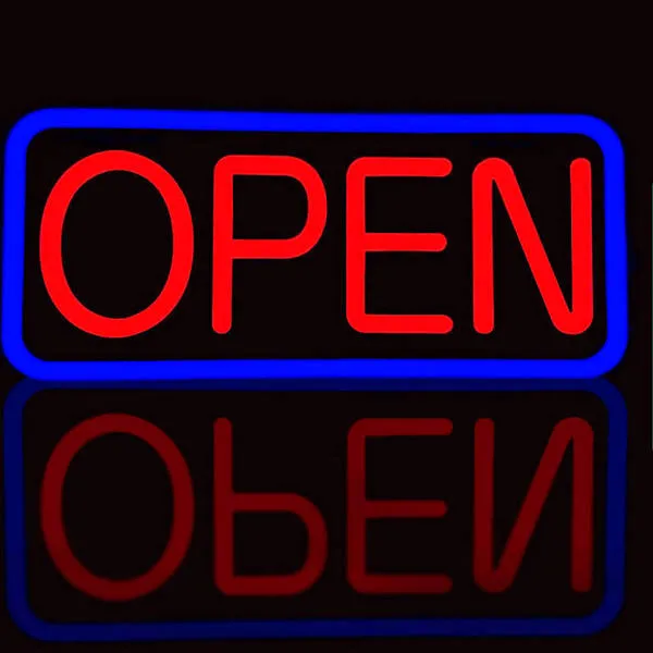 BritTech 21&#039;&#039; X 10&#039;&#039; Ultra Bright LED Neon Open Sign - 21&#039;&#039; X 10&#039;&#039; Blue/Red