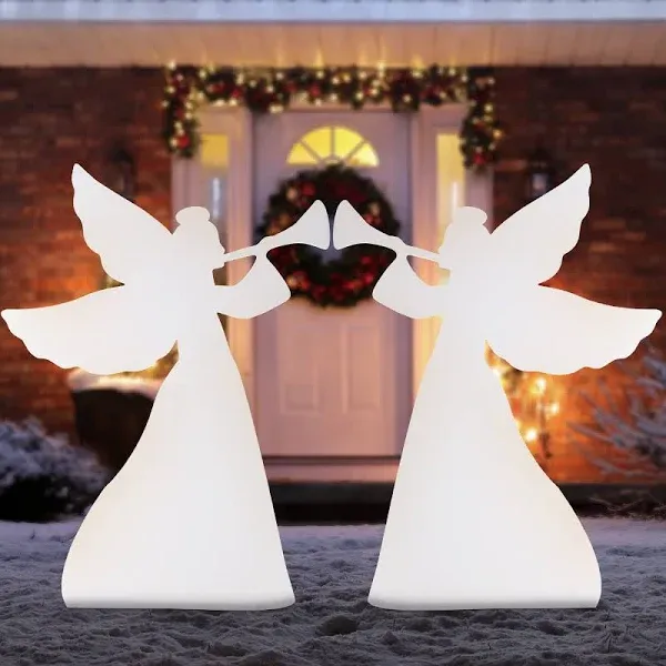 Best Choice Products 3ft Set of 2 Christmas Angel Yard Decorations