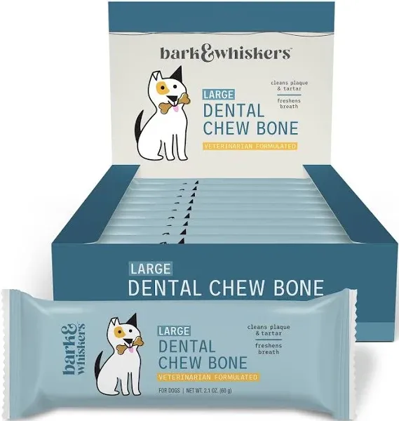 Dr. Mercola Gentle Dental Chew Bones Large, 12 Bones, Non GMO, Gluten Free, Soy