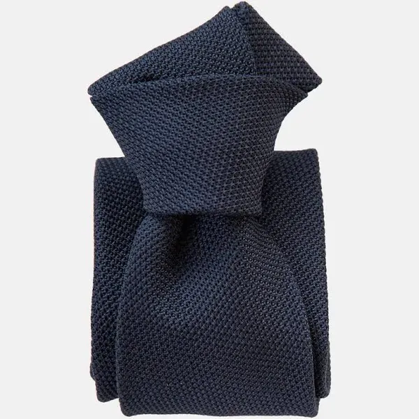 Elizabetta Cavour Dark Navy Silk Grenadine Tie - Blue