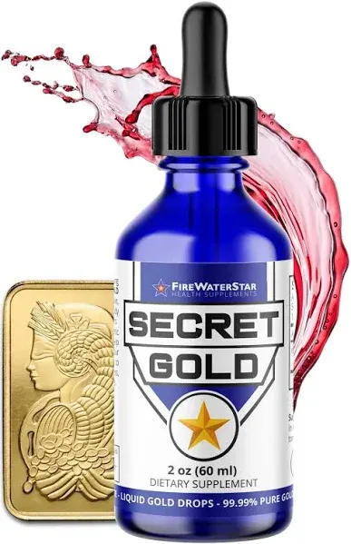 FWS Colloidal Gold - Liquid Gold Drops - 99.99% Pure Swiss Gold - 100 ppm - Ruby Red - Real 24K Gold - Gold Water - Ascension Aid - Brain Boost - Enhance Awareness, Clarity, Dreams, and Intuition