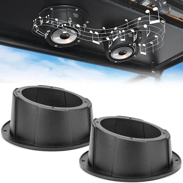 KEMIMOTO 6.5 Inch Speaker Pods, 2PCS Universal Angled Boxes Enclosures for 6.5" Speakers Compatible with UTVs, RVs, Cars, Boats, Trunks, Trailers - 9.56 Inch Surface Mount (Black)