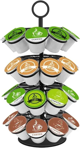 KIMIUP Coffee Pod Holder, Storage Compatible with K-Cups(36 Pods), Kitchen Detachable Organizer for Countertop, Spins 360-Degrees Carousel