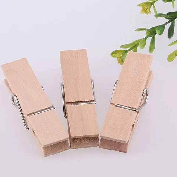 30pcs Large Wooden Clothespins, Sturdy and Heavy Duty Clothes Pins for Hangin...