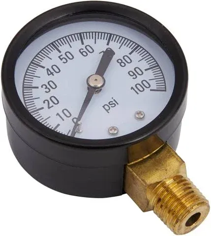 H2O PRO 12 Pack 100 PSI Steel Pressure Gauge with 1/4 Inch Male NPT Connection, Measures Well Water Pressure, Model 024771