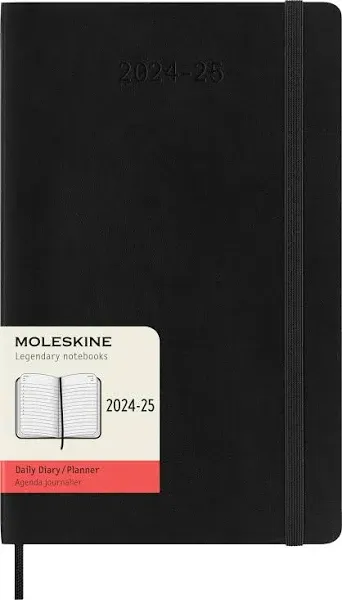 Moleskine Classic 18 Month 2024-2025 Daily Planner, Hard Cover, Large (5" x 8.25"), Black, 608 pages