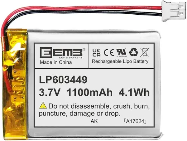 EEMB Lithium Polymer Battery 3.7V 1100mAh Lipo Rechargeable Battery Pack