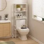 Furinno Turn-N-Tube Toilet Space Saver with 3 Shelves, White/White